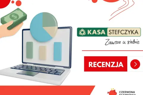 Czy Kasa Stefczyka konsoliduje chwilówki? Sprawdź recenzję na laptopie z wykresami i pieniędzmi.