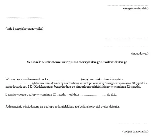 rodzic wypełniający wniosek urzędowy