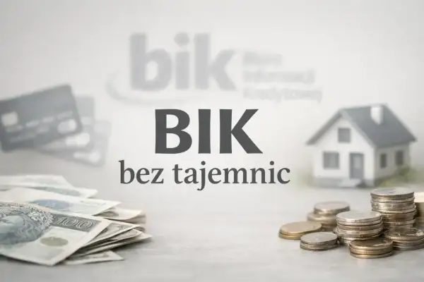 Chcesz wiedzieć, jak naprawić historię kredytową? Na zdjęciu BIK bez tajemnic: pieniądze, karty, dom i monety.